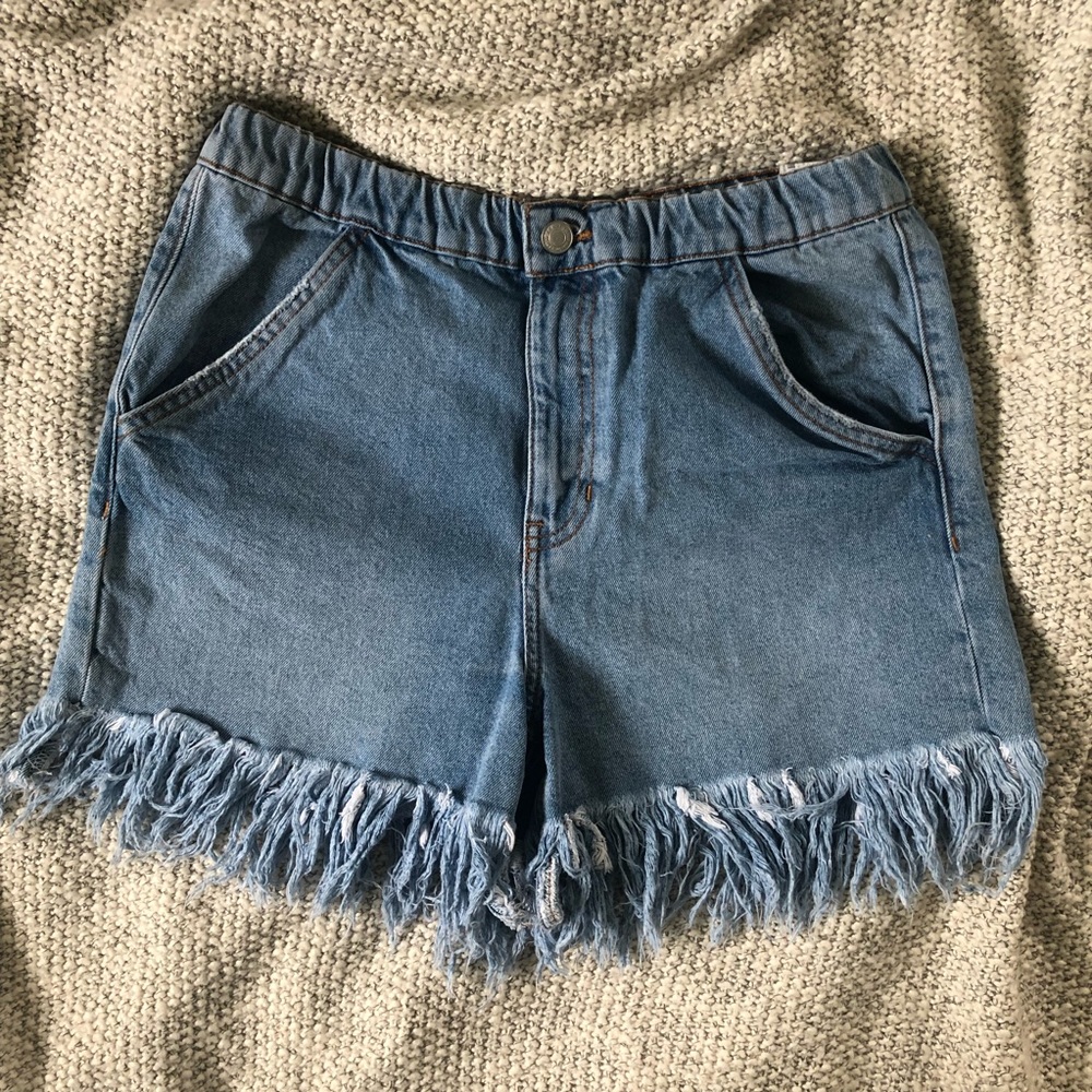 [ZARA] Fringed Denim Shorts